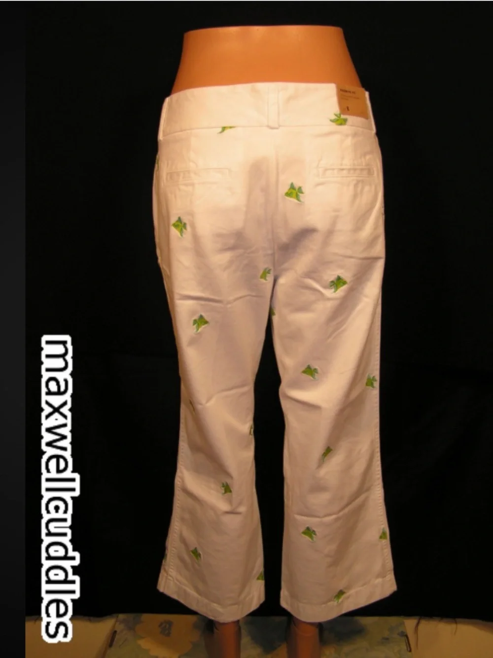 J CREW CROPPED WHITE CHINOS ANGELFISH CRITTER 4 New With Tags Size 4